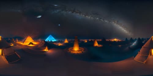 great pyramids under starry sky