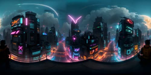 a cyberpunk city