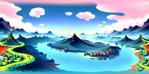VR360: Chinese ink masterpiece, ultra high-res misty clouds, cold tranquil river, solitary boat drifting. VR360: Traditional classical style, top quality, exquisite details. Best quality, ink-splashed clouds, boat adrift.