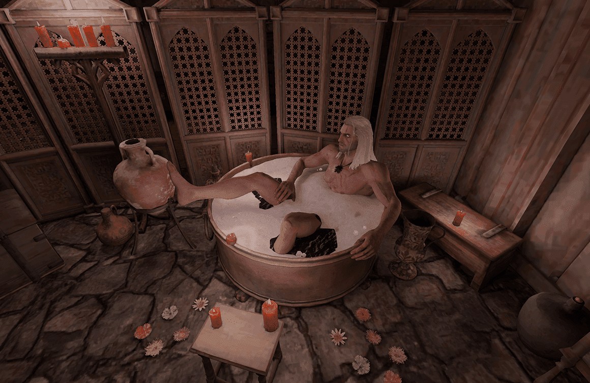 The Witcher Yennefer's room (Geralt in Bathtub)